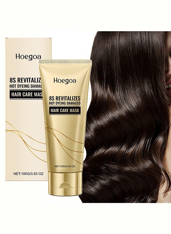 HOEGOA 8S REVITALIZESHOT DYEING DAMAGED HAIR CARE MASK for perming and coloring-Soft, smooth, refreshing, moisturizing, non-greasy, light and shiny. 100g