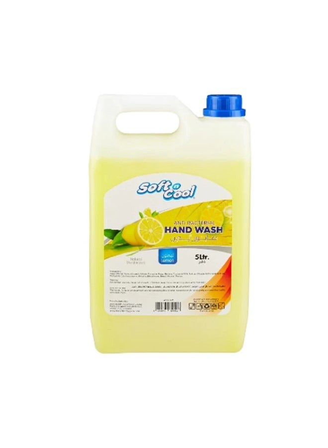 وي هابي سائل غسيل اليدين سوفت اند كول برائحة الليمون 5 لتر صابون مرطب مضاد للبكتيريا لليدين - Image 1