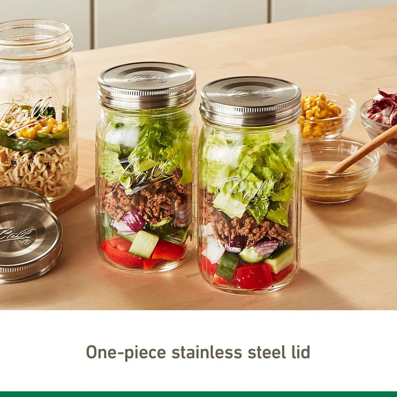 Ball Jar Stainless Steel One-Piece Mason Jar Lids, Regular Mouth, 6-Pack - Image 2