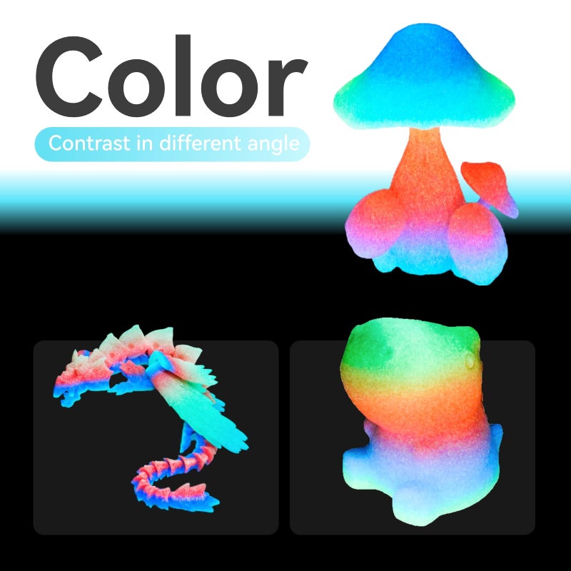 chitu systems Conjure Glow in The Dark PLA 3D Printer Filament, Change Rainbow to Glow Rainbow Multicolor PLA Filament 1.75mm 1KG/2.2LB Filament Works for Most 3D Printer - Image 2