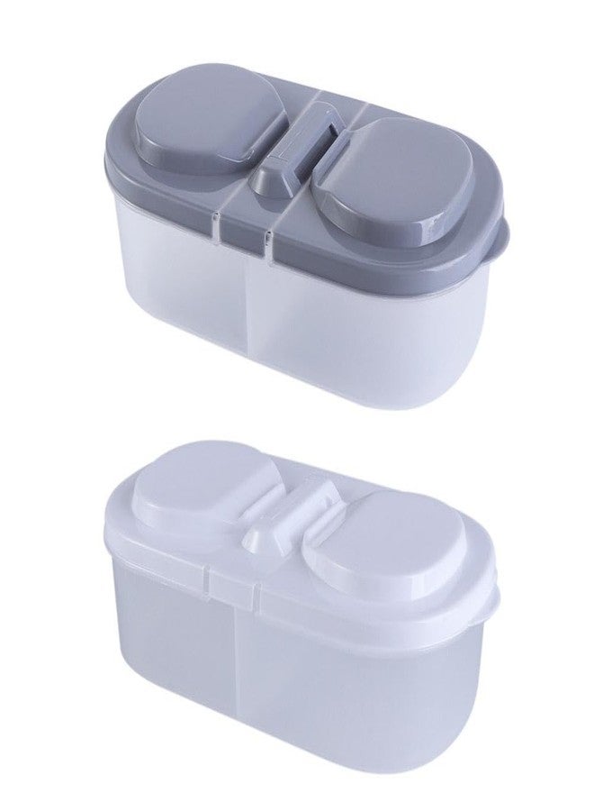 Kopida 2 Pcs Food Storage Containers with Lids, Plastic Double Compartment Fridge Storage Organizer Boxes, Food Container for Pantry Organization and Storage - Image 1