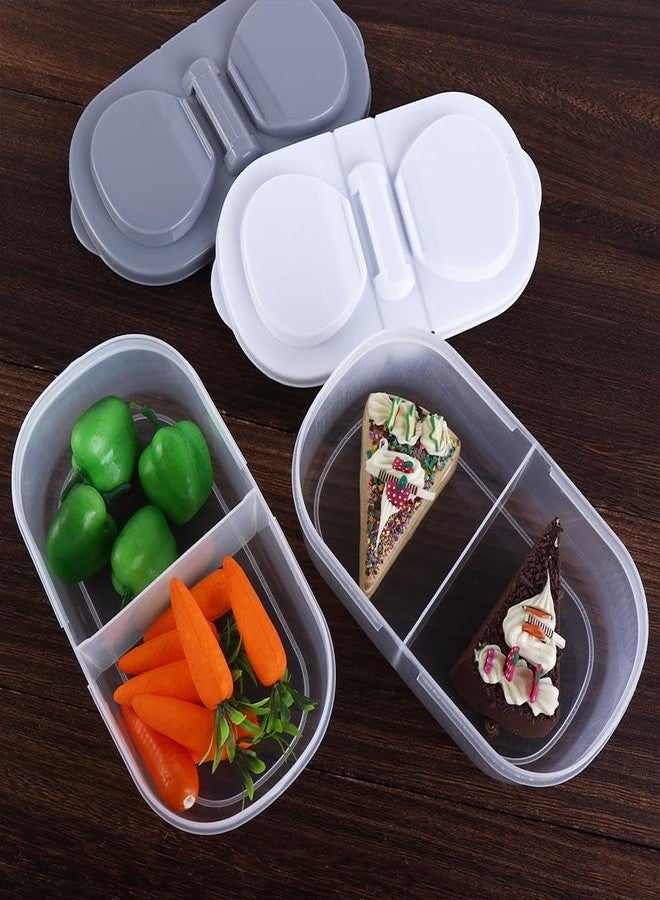 Kopida 2 Pcs Food Storage Containers with Lids, Plastic Double Compartment Fridge Storage Organizer Boxes, Food Container for Pantry Organization and Storage - Image 3