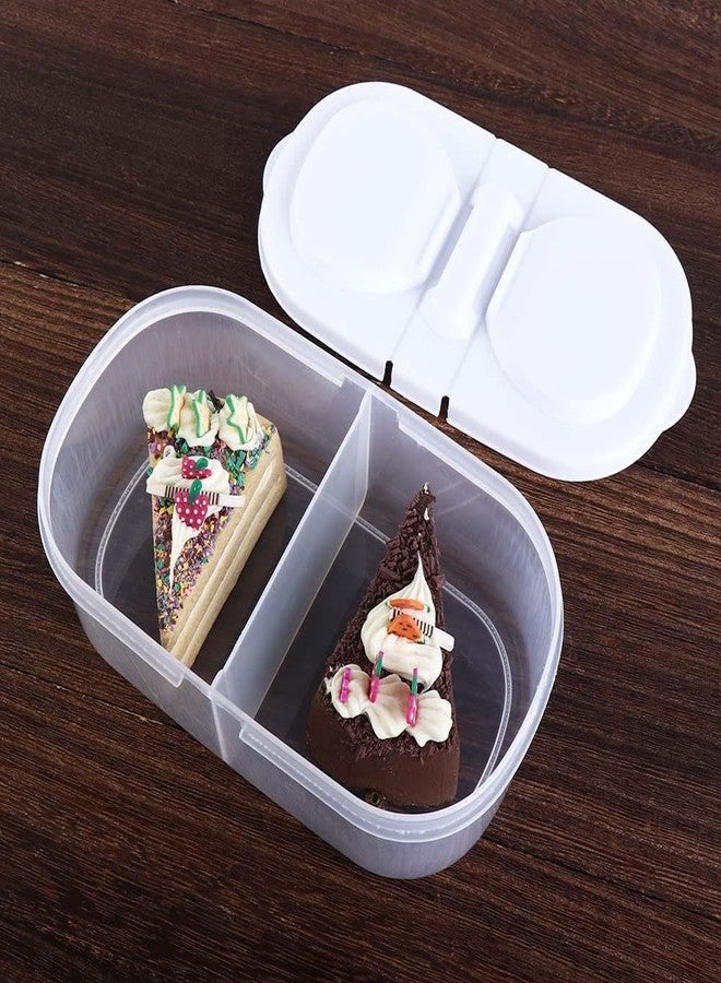Kopida 2 Pcs Food Storage Containers with Lids, Plastic Double Compartment Fridge Storage Organizer Boxes, Food Container for Pantry Organization and Storage - Image 5
