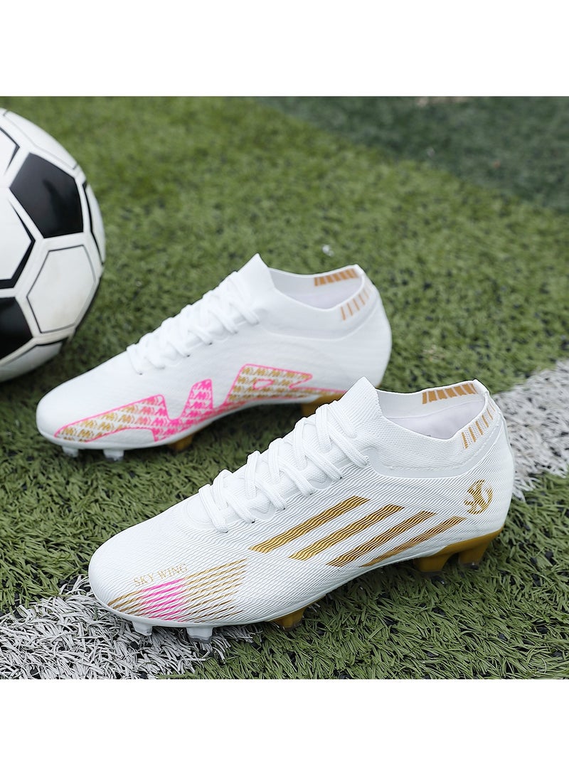 SKY WING Men and Women Soccer Shoes Cleats Professional High Top Breathable Training Football Shoes Unisex Indoor Outdoor Sneakers