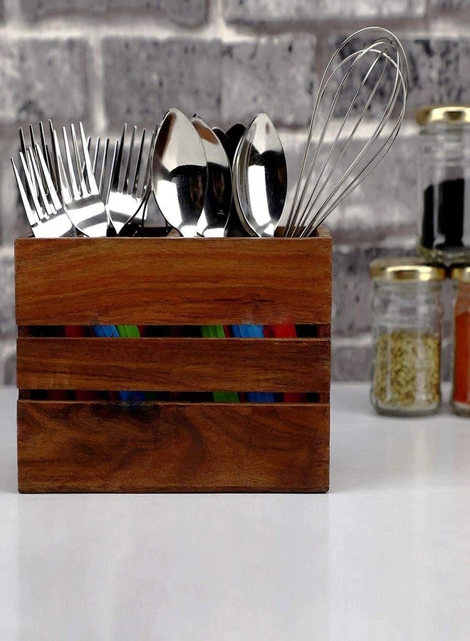 Wooden Cutlery Stand | Spoon Holder | Pen Holder | Multipurpose Stand - Image 1