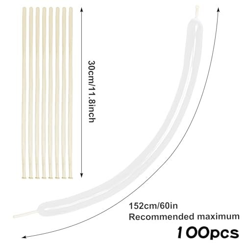 RUBFAC 100pcs Clear 260 Balloons Clear Long Skinny Latex Balloons for Animal Transparent Twisting Animal Balloons for Kids Party Garland Birthday Wedding Party Decorations - Image 5