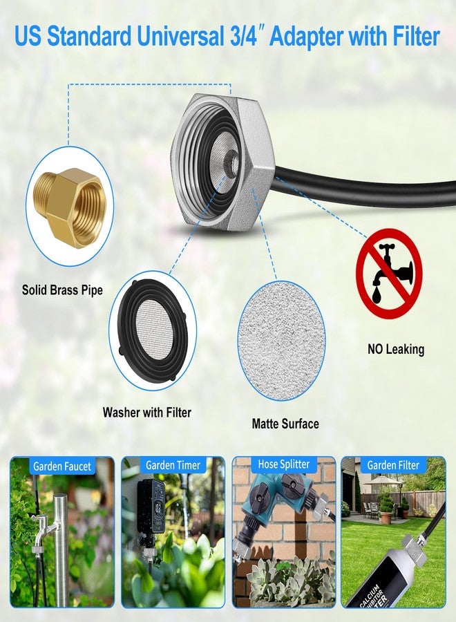 GOXAWEE Misting System, 26FT (8M) Misting Line + 7 Brass Mist Nozzles + Brass Adapter(3/4"), Misters for Outside Patio Cooling Outdoor Garden Greenhouse Trampoline for Waterpark - Image 2