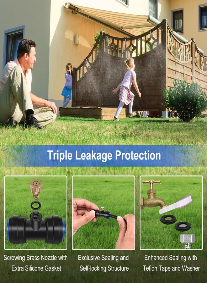GOXAWEE Misting System, 26FT (8M) Misting Line + 7 Brass Mist Nozzles + Brass Adapter(3/4"), Misters for Outside Patio Cooling Outdoor Garden Greenhouse Trampoline for Waterpark - Image 3