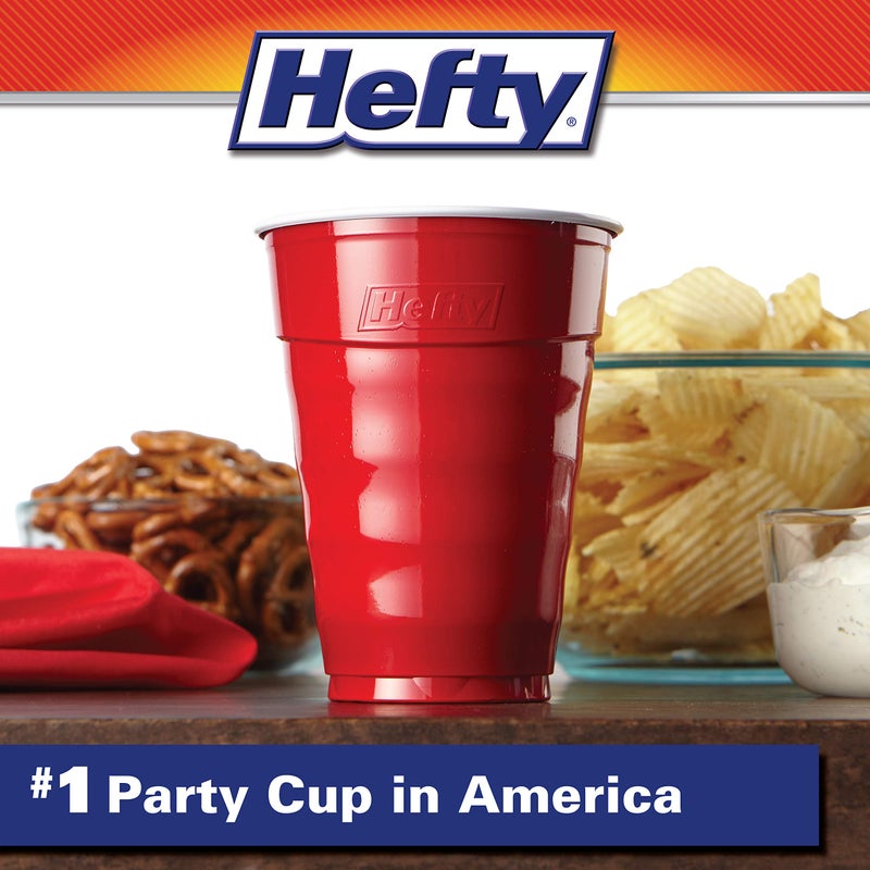 Hefty Party On Disposable Plastic Cups, Red, 18 Ounce, 30 Count - Image 3