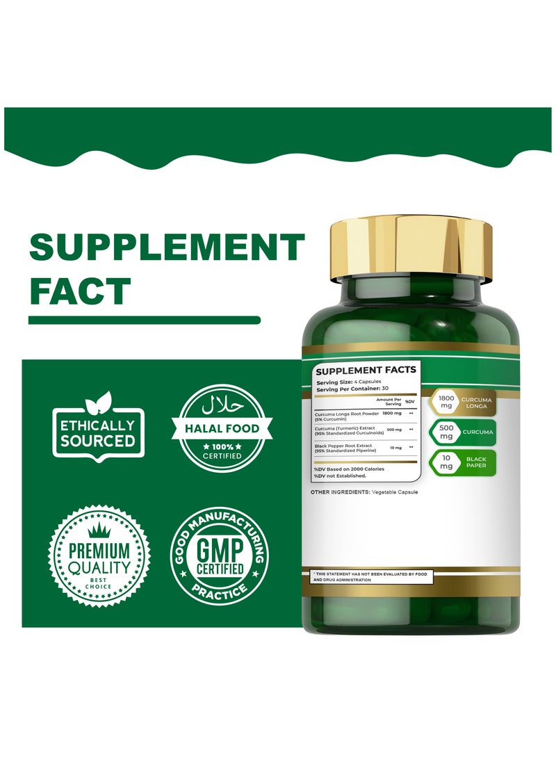 Folfar Turmeric Curcumin with 95% Curcuminoids 2310mg with Piperine - 120 Capsules  - Image 2