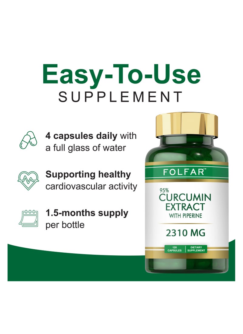 Folfar Turmeric Curcumin with 95% Curcuminoids 2310mg with Piperine - 120 Capsules  - Image 5
