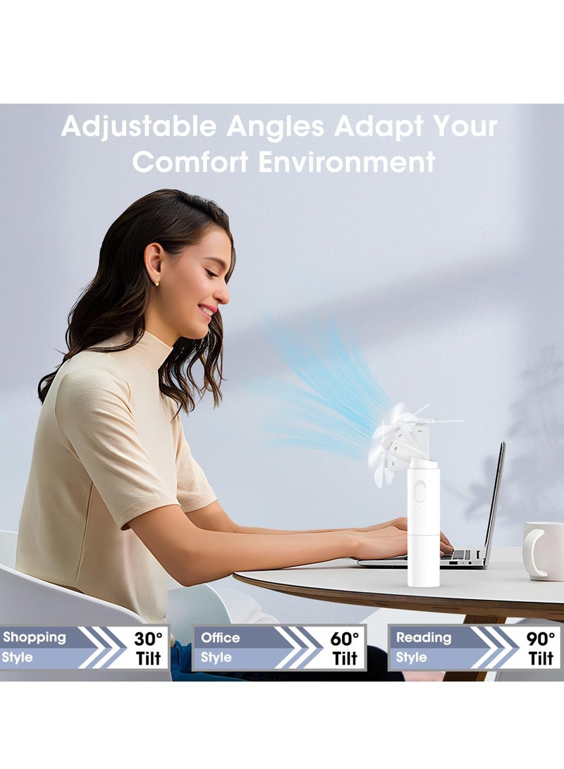 general Handheld Fan Rechargeable, Mini Portable Fan Small Hand Fan, 3000mAh Battery Operated 22Hrs+ Makeup Eyelash Fan Personal Fan Gifts for Women Girls Men Travel Indoor Outdoor - Image 4