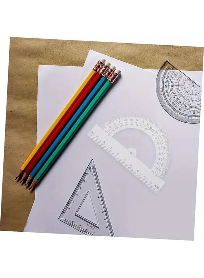 10pcs Protractor 180 Degree 360 Degree Angle Ruler with cm Scale for Math Drawing - Image 5