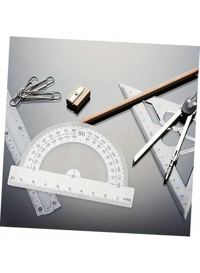 10pcs Protractor 180 Degree 360 Degree Angle Ruler with cm Scale for Math Drawing - Image 3
