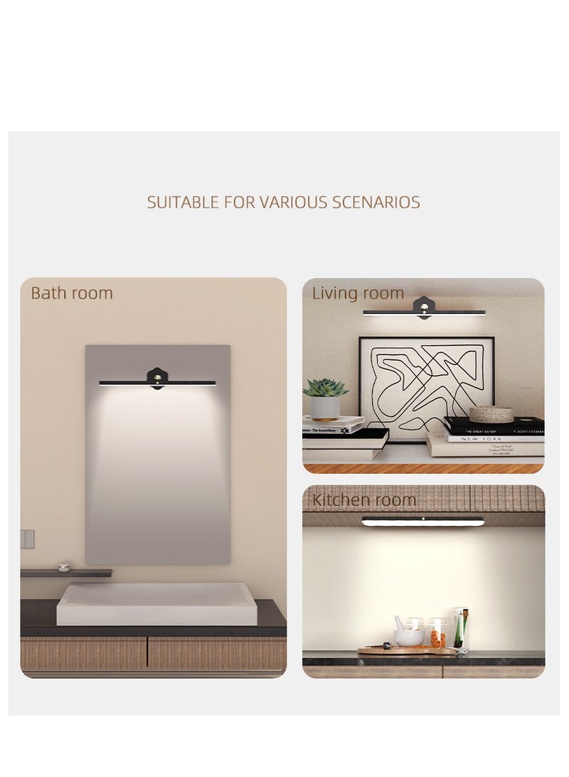 LED Wood Wall Lamp, 360° Rotatable Magnetic Battery Operated Wireless USB Rechargeable LED Night Light with Touch Control Switch Reading Makeup Household Lighting - Image 4