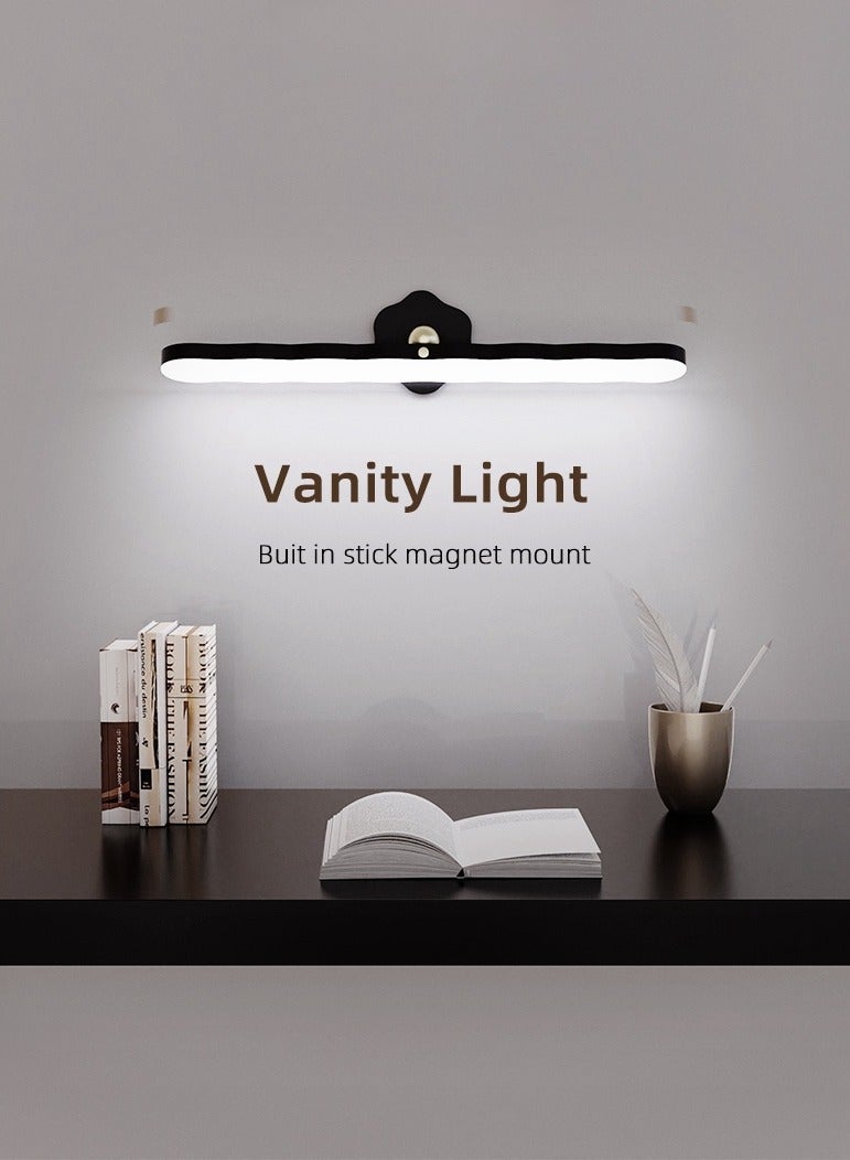 LED Wood Wall Lamp, 360° Rotatable Magnetic Battery Operated Wireless USB Rechargeable LED Night Light with Touch Control Switch Reading Makeup Household Lighting - Image 2