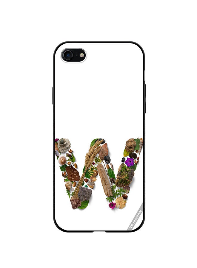 Protective Case Cover For Apple iPhone 7/8/SE 2020 Alphabet W Design Multicolour