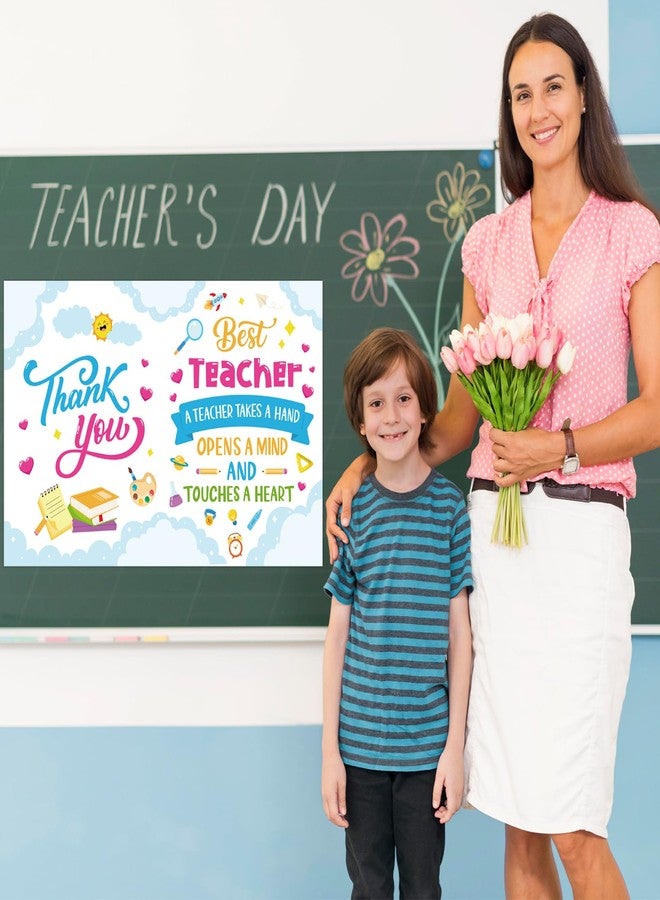 Hinsly Large Happy Teacher's Day Greeting Card with Envelope 22 x 14 Inch, Huge Card Good Luck Gift Office for Teacher, Giant Jumbo Guest Book, Signature Happy Teacher Party Supplies - Image 5