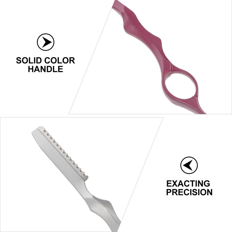 Professional Hair Layering Razor Set with Pink and Silver Handles 2pcs - Image 4