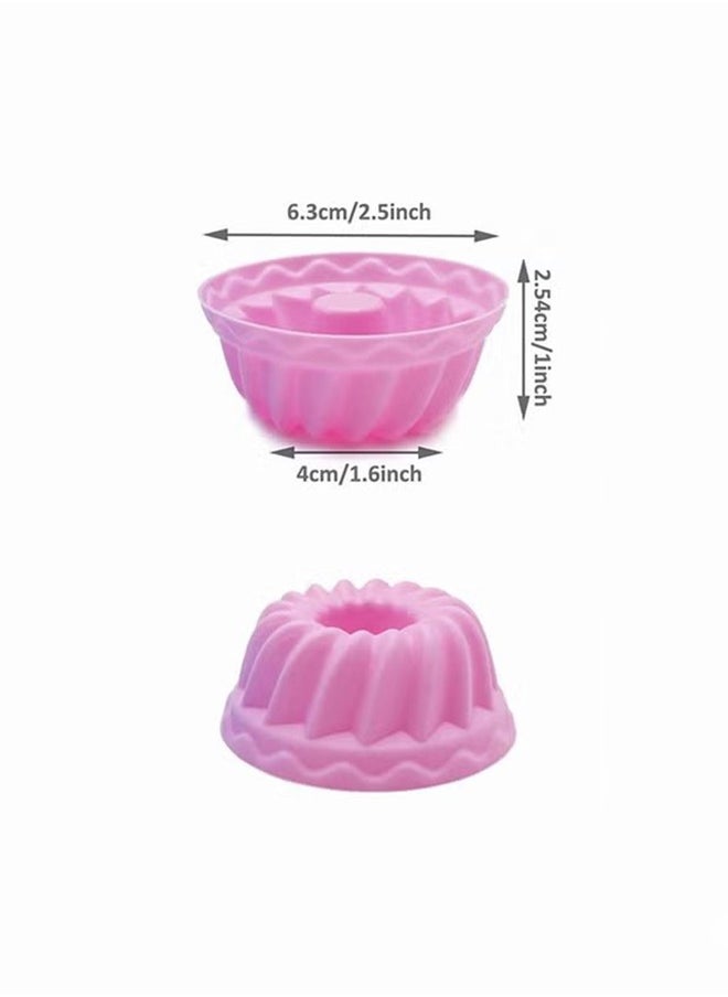 HY Silicone Cake Cups, Pumpkin Shape Silicone Baking Cake Moulds, Nonstick Cupcake Liners, Bpa Free Fancy Dessert Tray Jelly and Muffin Cups, 12Pack (Size: 6.3x2.54x4CM)  - Image 2