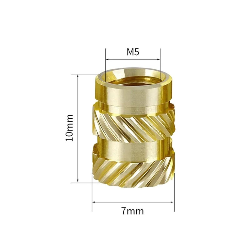 M3 Brass Heat Set Insert Nuts For 3D Printer Parts 100PCS Knurled Threaded - Image 3