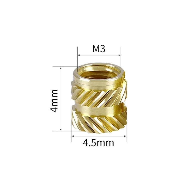 M3 Brass Heat Set Insert Nuts For 3D Printer Parts 100PCS Knurled Threaded - Image 5