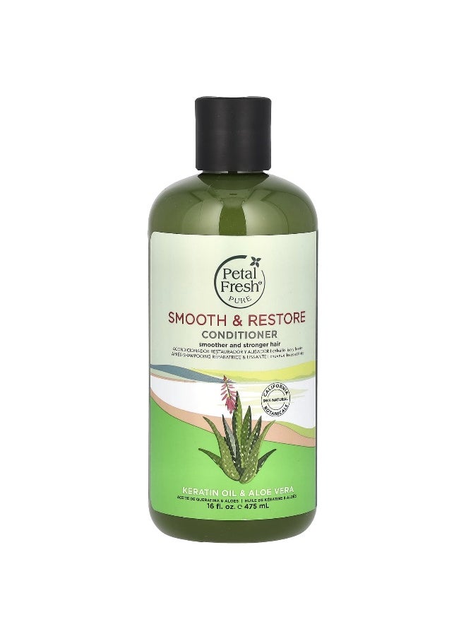 Petal fresh - Petal Fresh, Pure, Smooth & Restore Conditioner, Keratin Oil & Aloe Vera, 16 fl oz (475 ml) - Image 1