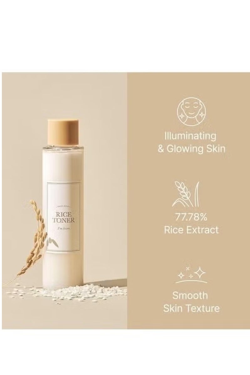 I'M FROM Rice Toner, Milky Toner for Glowing Skin, 77.78% Korean Rice, Glow Essence with Niacinamide, Hydrating for Sensitive, Dry, Dull, Combination Skin, Vegan, Fragrance Free, Glass Skin 150ml - Image 5