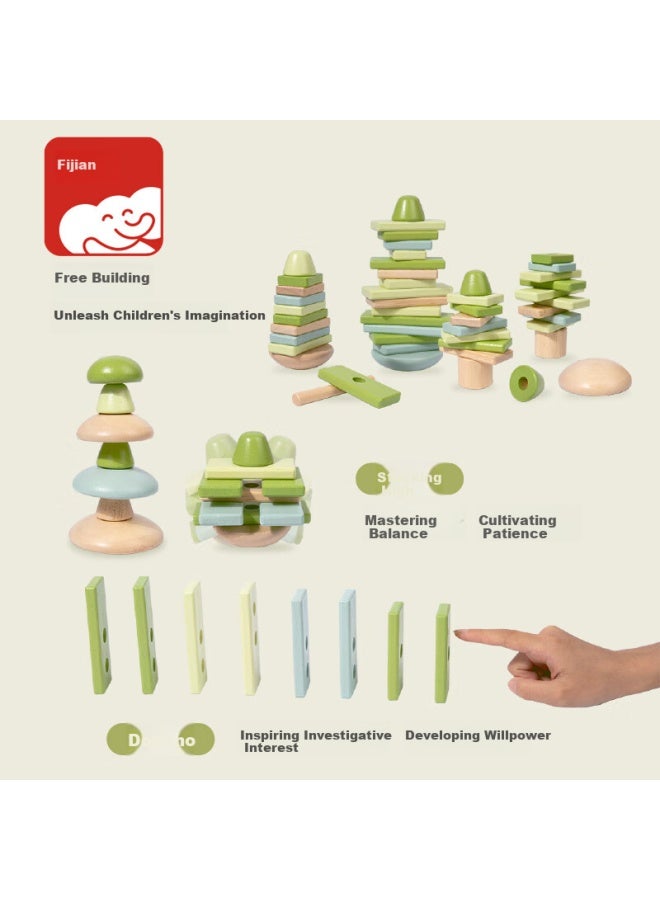 Fn Solid Wood Large Particle Building Blocks For Infants And Toddlers Educational Enlightenment Baby Assembly Toys Boys Girls Birthday Gifts - Image 1