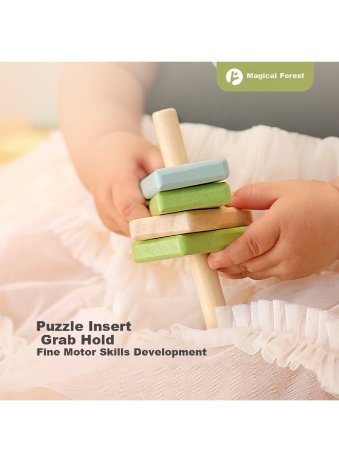 Fn Solid Wood Large Particle Building Blocks For Infants And Toddlers Educational Enlightenment Baby Assembly Toys Boys Girls Birthday Gifts - Image 2