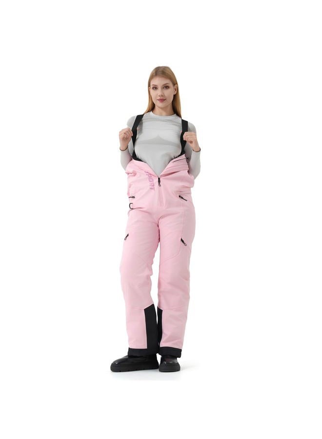 MOUS ONE Women One Pieces Ski Suits Waterproof Warm Insulated Ski Jumpsuit Removable Hood Snowsuit for Snow Sport(Pink 1, Medium) - Image 4