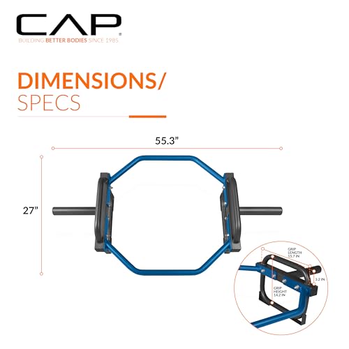 CAP Barbell Olympic Trap Bar, Hex Bar, Shrug Bar, Deadlift Bar, Blue , 50 inches - Image 4