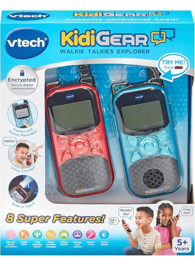 vtech KidiGear Walkie Talkies Explorer – Kids' indoor and Outdoor Walkie Talkies with Secure Digital Connection, Torch, Voice Effects, Animations & Games | Toy for Ages 5–7+ - Image 4
