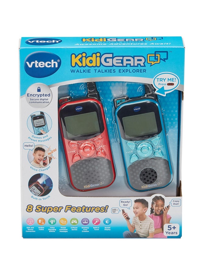 vtech KidiGear Walkie Talkies Explorer – Kids' indoor and Outdoor Walkie Talkies with Secure Digital Connection, Torch, Voice Effects, Animations & Games | Toy for Ages 5–7+ - Image 2