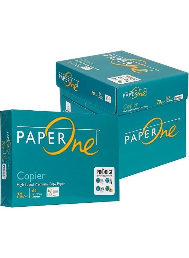 PaperOne High White Copy Paper, A4 (500 Sheets x 5 Packs), 2,500 Sheets, 70GM - Image 1