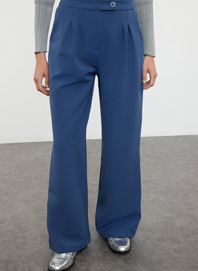 trendyol Petrol Wide Leg High Waist Woven Fabric Trousers - Image 5