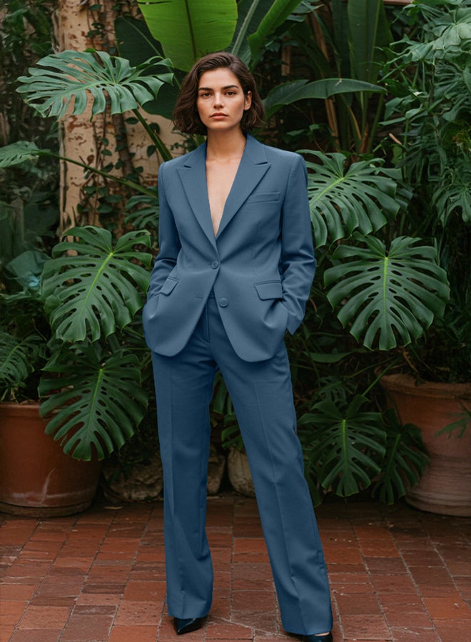 trendyol Petrol Wide Leg High Waist Woven Fabric Trousers - Image 1