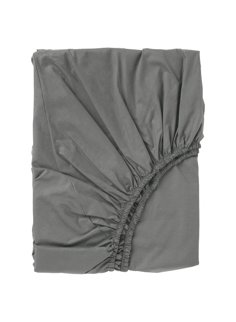 ULLVIDE Fitted sheet, 160x200 cm