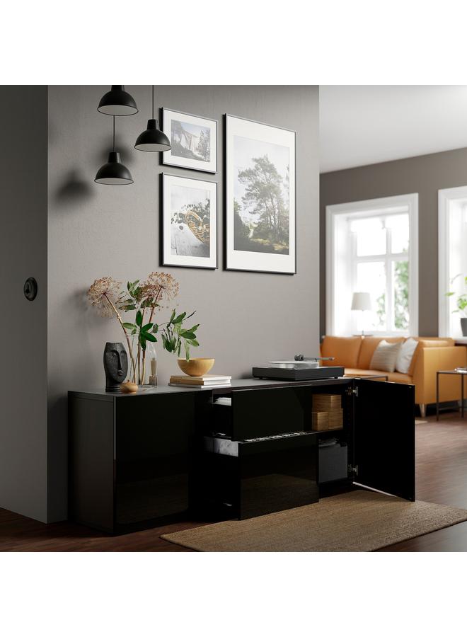 زبون واجهة الباب/الدرج، باللون الأسود شديد اللمعان، 60×38 سم - Image 3