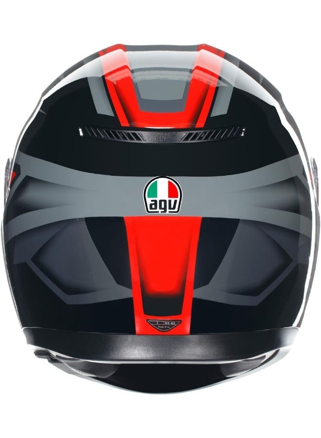AGV K3 Full Face ECE 22.06 Motorcycle Helmet - Compound, Black / Red, XL - Image 4
