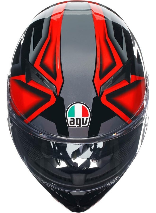 AGV K3 Full Face ECE 22.06 Motorcycle Helmet - Compound, Black / Red, XL - Image 2