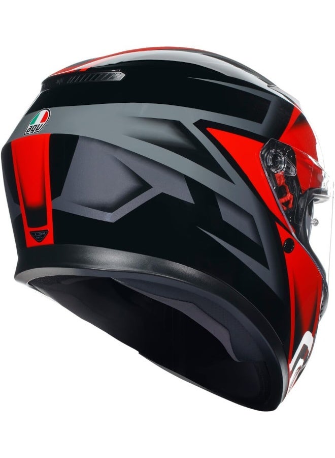 AGV K3 Full Face ECE 22.06 Motorcycle Helmet - Compound, Black / Red, XL - Image 3