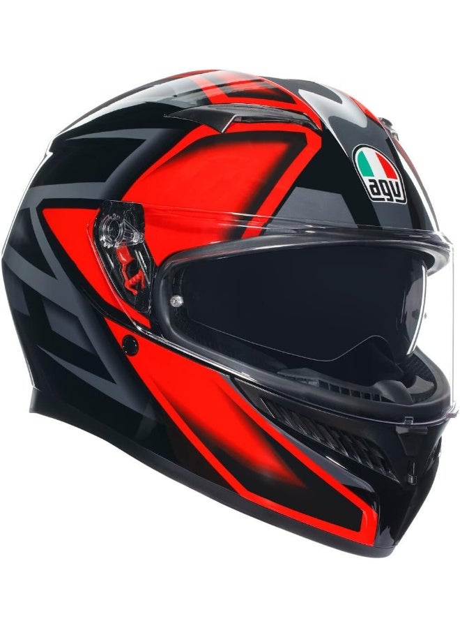 AGV K3 Full Face ECE 22.06 Motorcycle Helmet - Compound, Black / Red, XL - Image 1