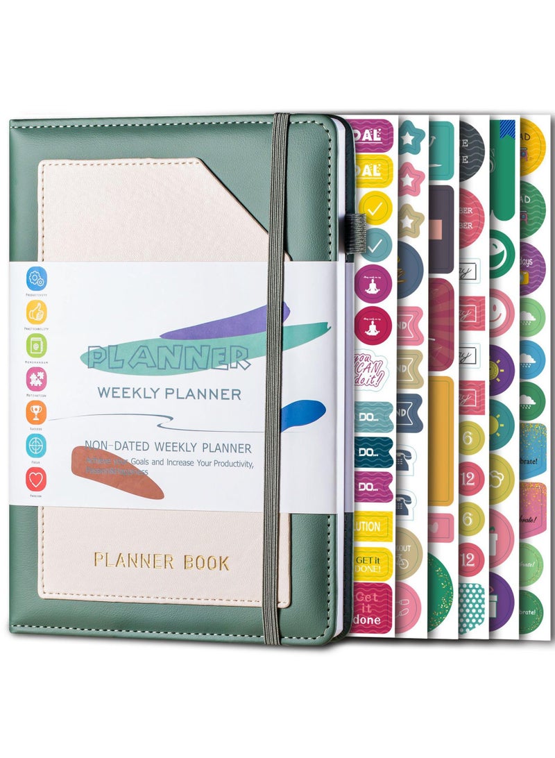 إسكدنيا خطة خطة خطة خطة الأسبوع A5 دفتر الملاحظات ، بما في ذلك 6 ملصقات الخطة - Image 1