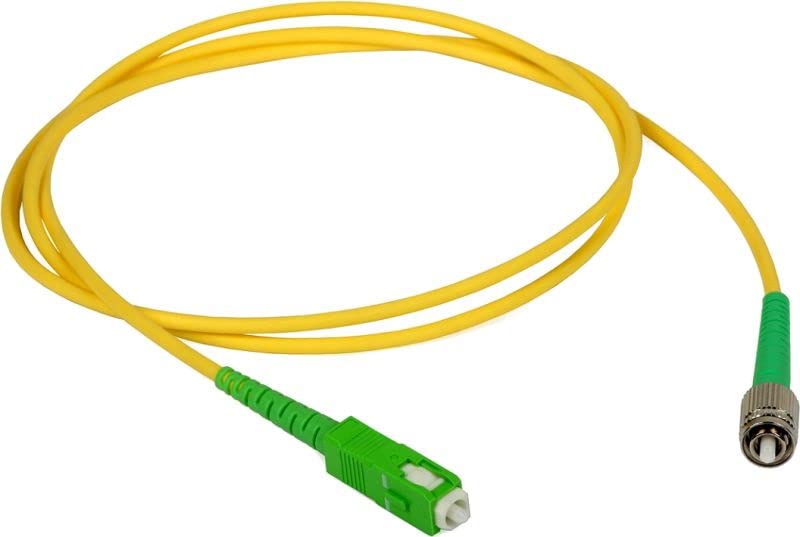 FC/APC to SC/APC Single‑Mode Fiber Patch Cable 9/125 µm OS2 – Simplex 5 m, Ceramic Ferrules, APC Polish, Low‑Loss PVC Jacket
