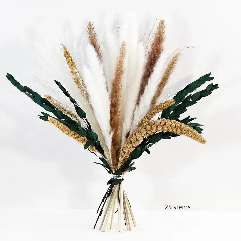 Bluejw E327 Dried Pampas Grass Bouquet – Natural Dried Flower Arrangement for Wedding Decor, Table Centerpiece & Home Decoration | Preserved Dried Plants for Rustic Chic Events - Image 2