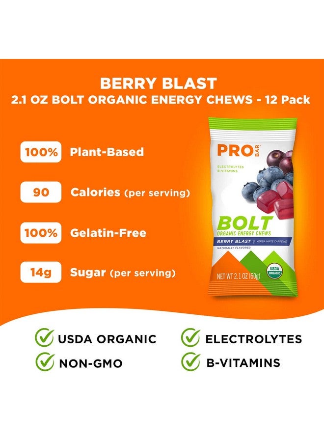 PROBAR مضغوطات الطاقة العضوية بولت بنكهة التوت خالية من الكائنات المعدلة وراثيًا وخالية من الغلوتين معتمدة من وزارة الزراعة الأمريكية عضوية صحية طبيعية للطاقة وقود سريع حلوى مع فيتامينات ب و ج (12 قطعة) - Image 5