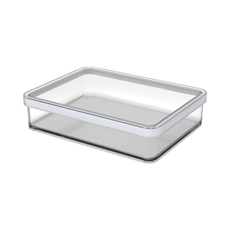 Rotho Loft rectangular storage can 1l with lid and seal Plastic PP BPAfree transparentwhite 1l 200 x 150 x 48 cm