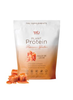 TRU Supplements TRU Plant Based Protein Powder, BCAA, EAA, 20g Vegan Protein, 100 Calories, 27 Vitamins, No Artificial Flavors 25 Servings 25 Servings (Dulce De Leche)  - Image 1
