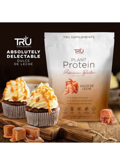 TRU Supplements TRU Plant Based Protein Powder, BCAA, EAA, 20g Vegan Protein, 100 Calories, 27 Vitamins, No Artificial Flavors 25 Servings 25 Servings (Dulce De Leche)  - Image 3